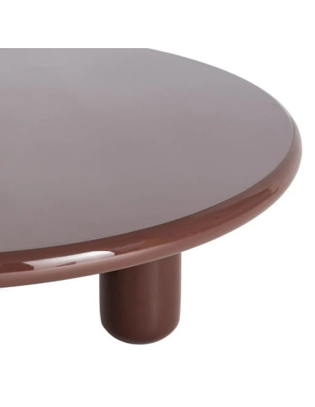 Table Basse Ronde Laquée Grenat 90 cm
