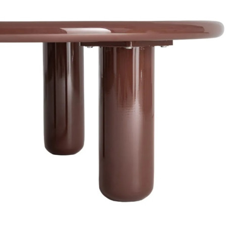 Table Basse Ronde Laquée Grenat 90 cm