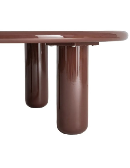 Table Basse Ronde Laquée Grenat 90 cm