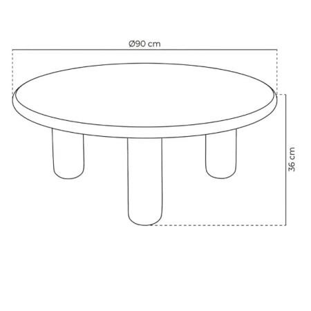 Table Basse Ronde Laquée Grenat 90 cm