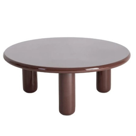 Table Basse Ronde Laquée Grenat 90 cm