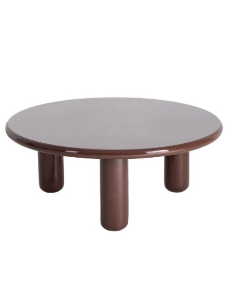 Table Basse Ronde Laquée Grenat 90 cm