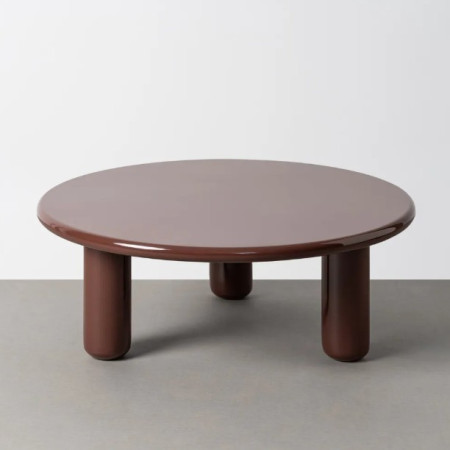 Table Basse Ronde Laquée Grenat 90 cm