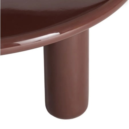 Table Basse Ronde Laquée Grenat 90 cm