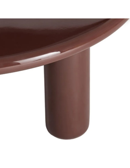 Table Basse Ronde Laquée Grenat 90 cm