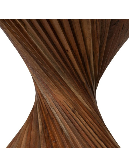 Table à manger ronde en bois d'acacia 130 cm – Piètement sculptural | Maison d'un Rêve