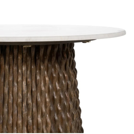 Table basse ronde en marbre et bois...