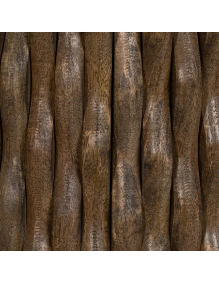 Table basse ronde en marbre et bois de manguier "Ananas" – Design sculptural | Maison d'un Rêve