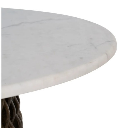 Table basse ronde en marbre et bois...