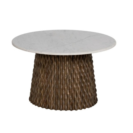 Table basse ronde en marbre et bois...