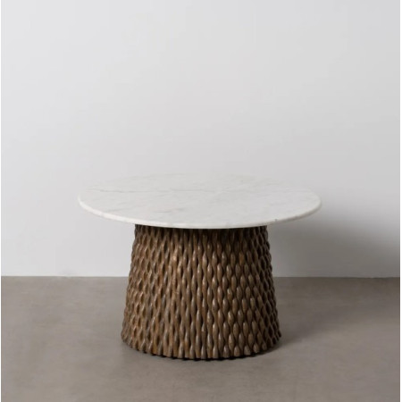 Table basse ronde en marbre et bois...