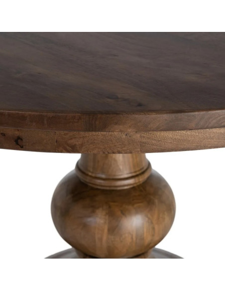 Table à manger ronde en manguier massif – 120 ou 150 cm