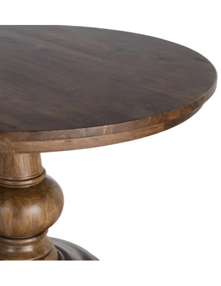 Table à manger ronde en manguier massif – 120 ou 150 cm