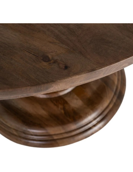 Table à manger ronde en manguier massif – 120 ou 150 cm