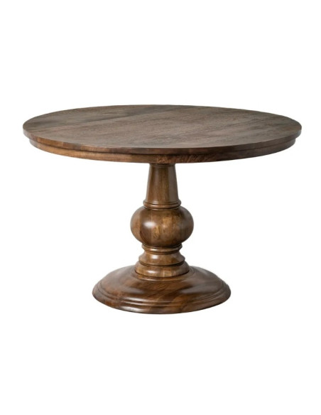 Table à manger ronde en manguier massif – 120 ou 150 cm