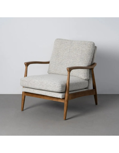 Fauteuil Marbré en tissu et bois – 72 x 86,5 x 86 cm