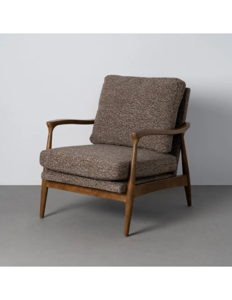 Fauteuil Marbré en tissu et bois – 72 x 86,5 x 86 cm