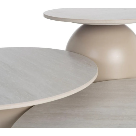 Ensemble de 3 tables basses en pierre...