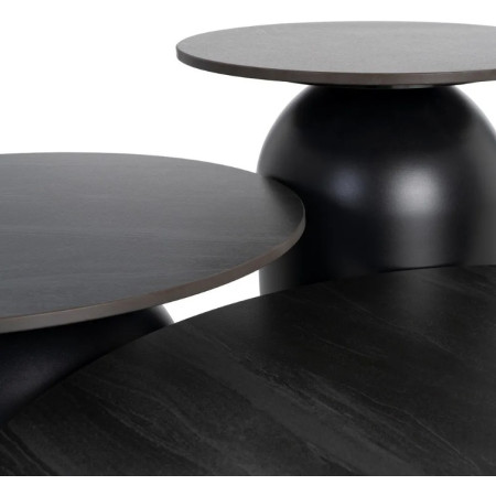 Ensemble de 3 tables basses en pierre...