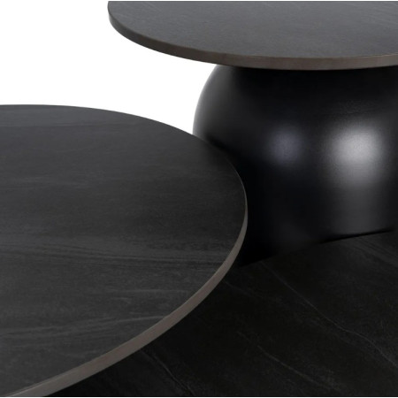 Ensemble de 3 tables basses en pierre...