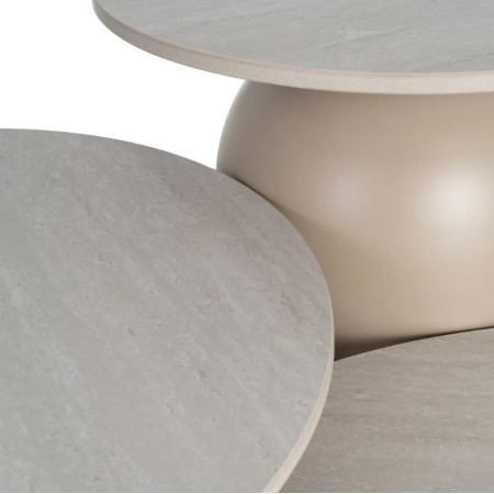 Ensemble de 3 tables basses en pierre...