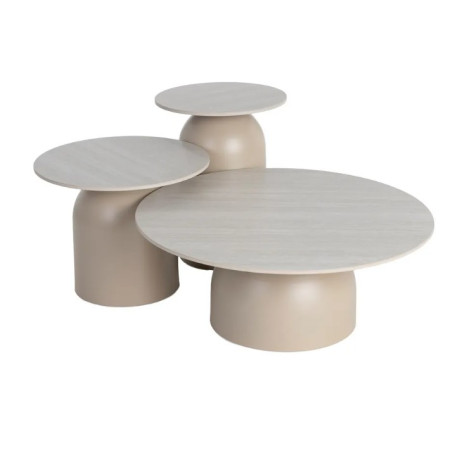 Ensemble de 3 tables basses en pierre...