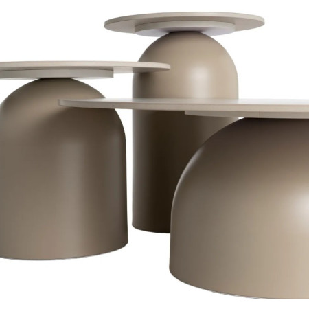 Ensemble de 3 tables basses en pierre...