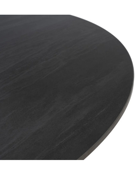 Table à manger ronde en pierre frittée – Beige ou noir