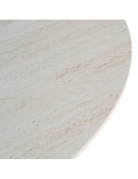 Table à manger ronde en pierre frittée – Beige ou noir
