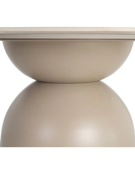 Table à manger ronde en pierre frittée – Beige ou noir