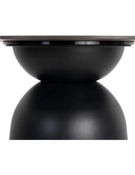 Table à manger ronde en pierre frittée – Beige ou noir