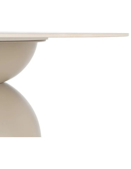 Table à manger ronde en pierre frittée – Beige ou noir