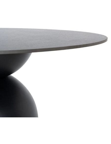 Table à manger ronde en pierre frittée – Beige ou noir