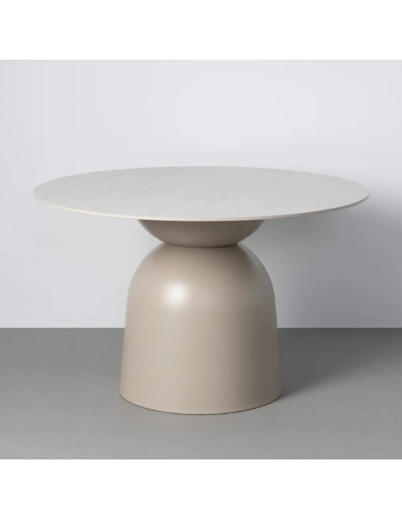 Table à manger ronde en pierre frittée – Beige ou noir