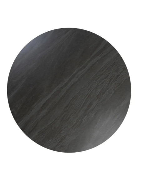 Table à manger ronde en pierre frittée – Beige ou noir