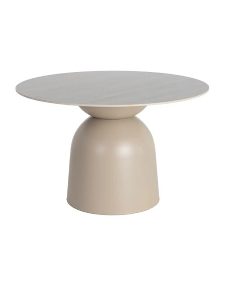 Table à manger ronde en pierre frittée – Beige ou noir