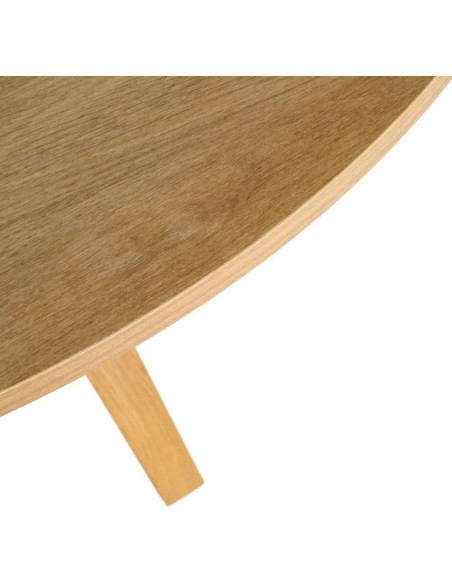 Table à manger ronde effet bois – 120 cm