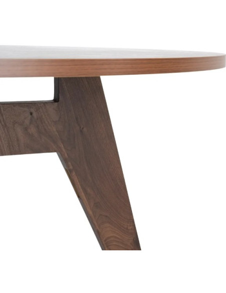Table à manger ronde effet bois – 120 cm