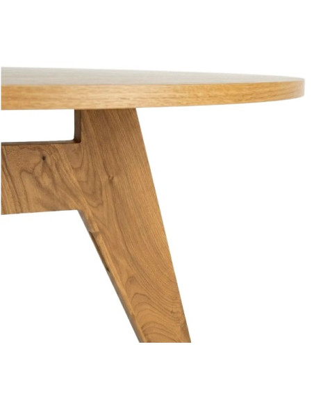 Table à manger ronde effet bois – 120 cm