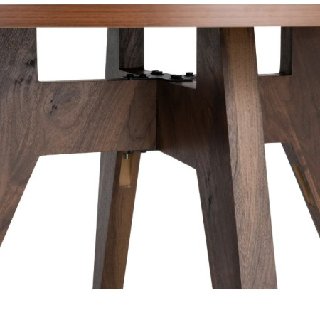 Table à manger ronde effet bois – 120 cm