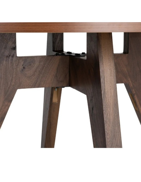 Table à manger ronde effet bois – 120 cm