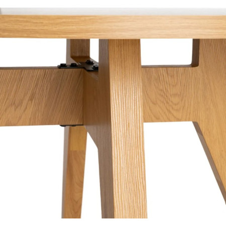 Table à manger ronde effet bois – 120 cm