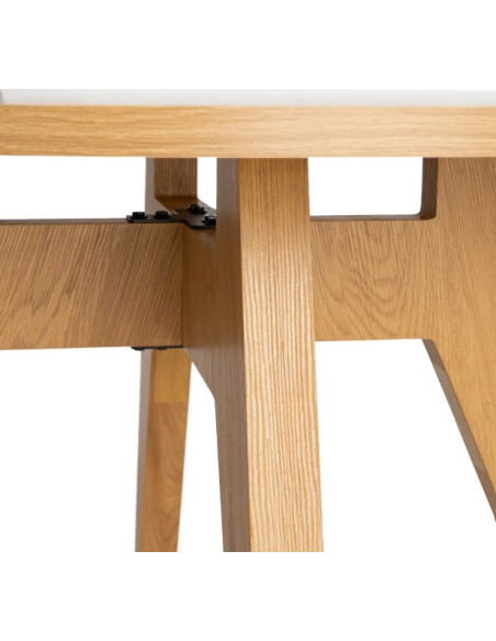 Table à manger ronde effet bois – 120 cm