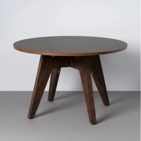 Table à manger ronde effet bois – 120 cm