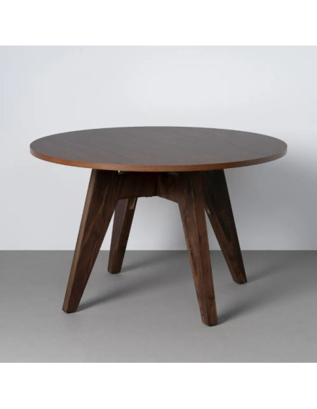 Table à manger ronde effet bois – 120 cm