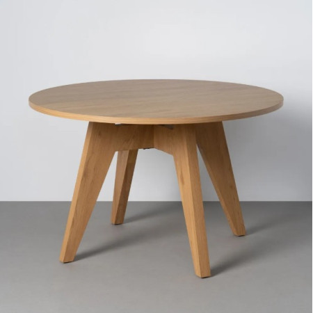 Table à manger ronde effet bois – 120 cm