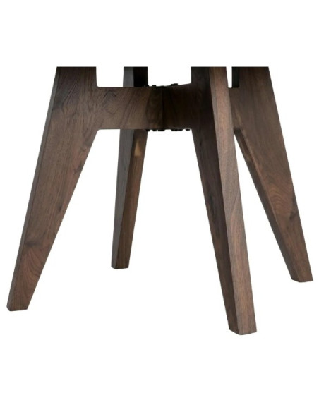 Table à manger ronde effet bois – 120 cm