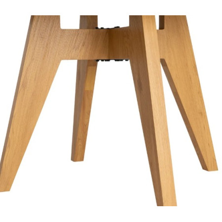 Table à manger ronde effet bois – 120 cm