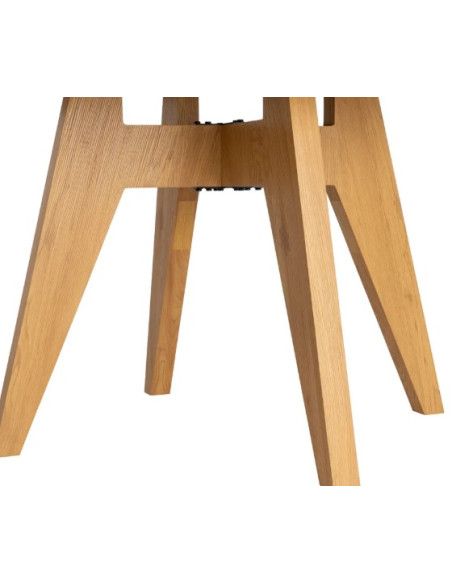 Table à manger ronde effet bois – 120 cm