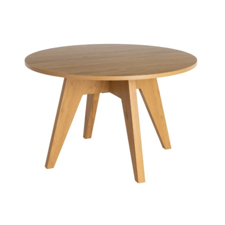 Table à manger ronde effet bois – 120 cm